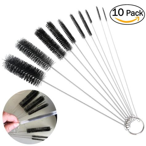 10pcs Nylon Tube Brushes Straw Set For Drinking Straws / Glasses / Keyboards / Jewelry Cleaning Brushes Clean Tools