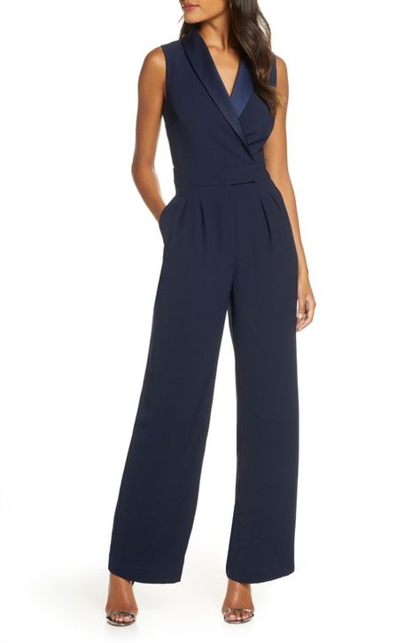 What to Wear to an October Wedding Jumpsuit Outfit Wedding, Classic Cocktail Dress, Sleek Jumpsuit, Cocktail Dress Style, Formal Jumpsuit, Crepe Jumpsuit, Wrap Jumpsuit, Maxi Romper, Wedding Jumpsuit