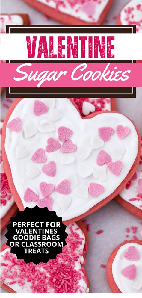 Looking for an easy heart-shaped cookie for Valentine's Day? Get my easy recipe for our Valentine's sugar cookies, which look amazing and taste delicious—perfect for any Valentine's celebration! Our recipe for simple, decorated, pink sugar cookies will become a family favorite. Visit rediscoverfamilies.com for the recipe and instructions, and save this pin to make sure you have it handy when you need an easy Valentine's treat idea! Heart Shaped Cookie Recipe, Valentines Baking Ideas, Pink Sugar Cookies, Heart Shaped Cookie, Cottage Food, Fun Valentines Day Ideas, Valentine Sugar Cookies, Valentines Baking, Easy Valentine Crafts