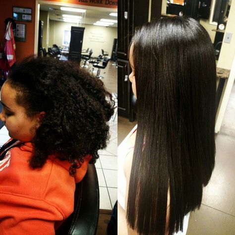 Chi transformation. Not as damaging as a chemical relaxer!✌ Hair Relaxing, Chemical Relaxer, Hair Relaxer, Straightening Natural Hair, Air Dry Hair, Types Of Curls, Permed Hairstyles, Relaxed Hair, Heat Styling Products