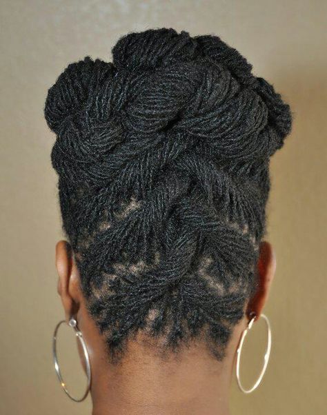 Sisterlocks braided updo Sisterlocks Styles, Blonde Balayage Highlights, Short Hair Black, Really Short Hair, Dreadlock Styles, Updo Styles, Hair Locks, Twist Out, Sisterlocks