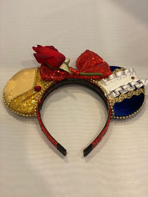 Disney Ears Beauty And The Beast, Beauty And The Beast Mouse Ears, Beauty And The Beast Mickey Ears, Beauty And The Beast Disneybound, Beauty And The Beast Ears, Minnie Mouse Ears Diy, Winnie The Pooh Ears, Disney 2023, Diy Disney Ears