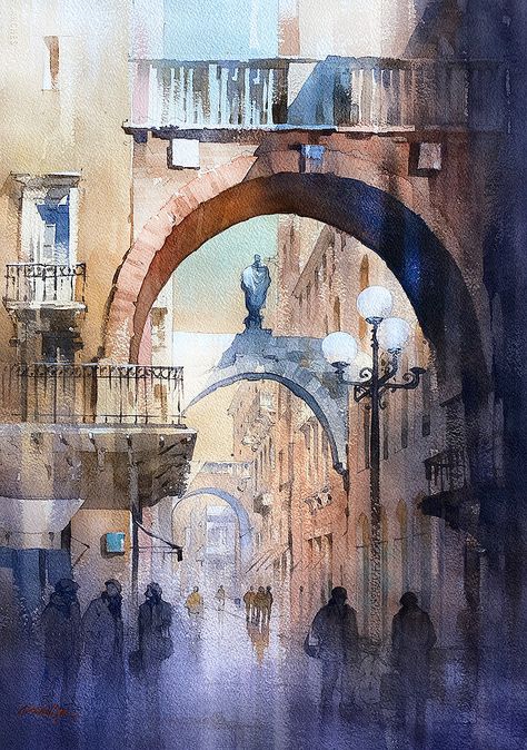 Schaller Watercolor, Thomas W Schaller, Thomas Schaller, Temple Of Apollo, Art Thomas, Watercolor Architecture, Watercolour Inspiration, Beach Watercolor, Architecture Painting