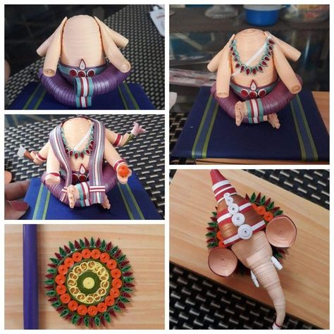 Diy Dolls Making, Quilling Dolls, Paper Quilling Earrings, Quilling Pattern, Book Crafts Diy, Quilling 3d, Quilled Paper Art, Ganesha Statue, Quilling Tutorial