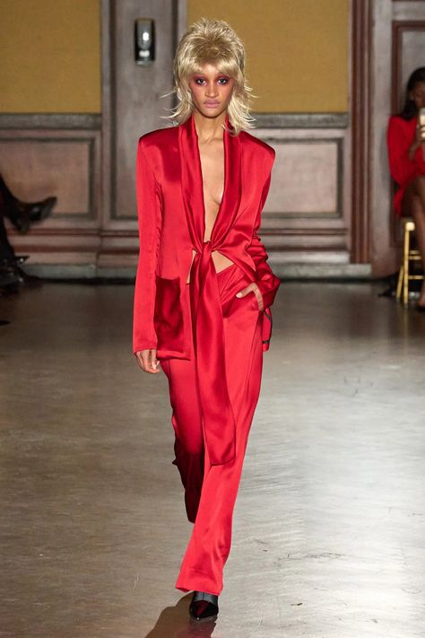 Frederick Anderson Fall 2024 Ready-to-Wear Fashion Show | Vogue Frederick Anderson, Fall 24, Joan Jett, Column Gown, Red Outfit, Vogue Runway, Fall Collections, Fall 2024, Lace Dress