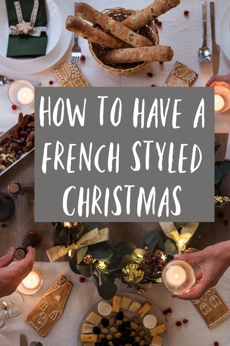 How to create a French style Christmas that is elegant sophisticated and stylish Vintage French Christmas Tree, French Holiday Decor, French Christmas Mantle, French Vintage Christmas, Sophisticated Christmas Decor Ideas, French Christmas Table Settings, Modern French Christmas Decor, French Christmas Tablescapes, Country French Christmas Decorating