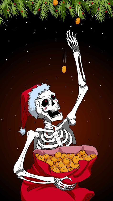 Skull Iphone Wallpaper, Christmas Wallpaper Hd, Status Wallpaper, Iphone Wallpapers Hd, Christmas Skull, Scary Christmas, Premium Wallpaper, Christmas Skeleton, Christmas Horror