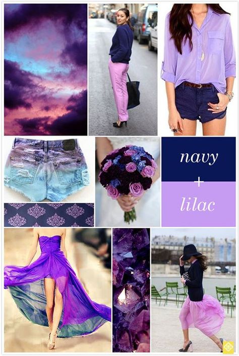 Navy and lilac. Such a sweet combination. Winter Typ, Fashion Family, Zooey Deschanel, Color Crush, Family Fashion, Fashion Colours, Kendra Scott, Color Trends, Color Combos