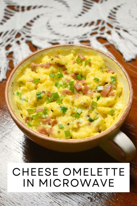 How To Make An Omelette In A Mug In Microwave (Sausage And Cheese Omelette In A Mug) Microwave Omelette Maker Recipes, Omelette In A Mug, Cheese Omelette, Easy Cheese, Mug Recipes, Microwave Recipes, Egg Breakfast, Cooking For One, Quick Breakfast