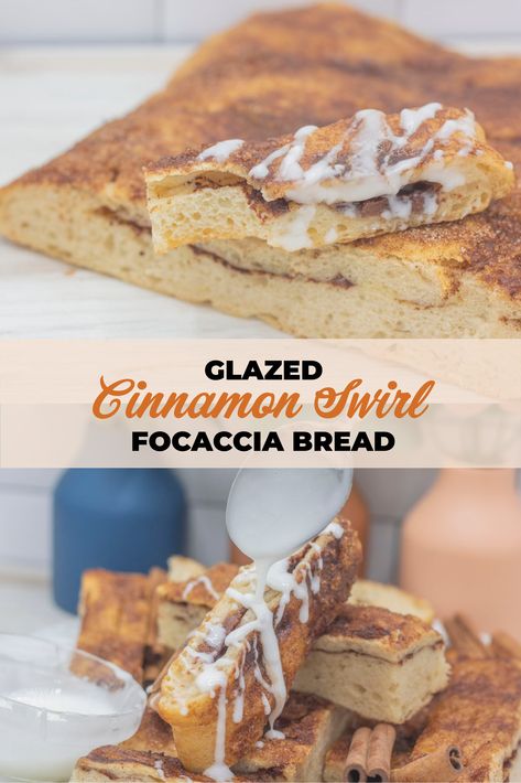 cinnamon foccacia bread; Cinnamon Roll Foccia Bread, Cinnamon Focaccia, Bread Cinnamon, Foccacia Bread, Fluffy Bread, Chewy Bread, Focaccia Bread Recipe, Brown Sugar Syrup, Japanese Curry