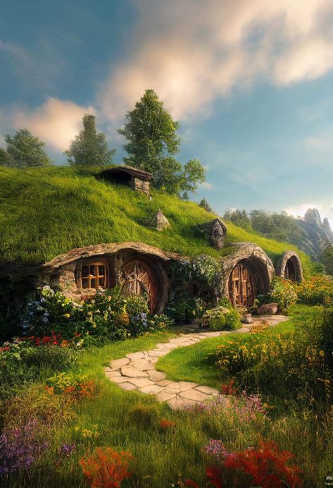 Casa Do Hobbit, Casa Hobbit, Fantasy Cottage, Fairytale House, Earth Sheltered, Hobbit Hole, Hobbit House, The Shire, Fantasy City