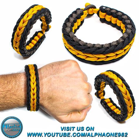 How to Make a Paracord Bracelet Wide Endless Falls Without Buckle Knot Tutorial DIY Laces Ideas, Paracord Projects Tutorials, Pokemon Bracelet, Paracord Accessories, Knot Tutorial, Flying Type, Paracord Armband, Paracord Bracelet Diy, Basket Weaving Patterns