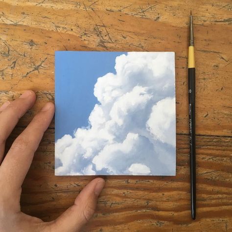 ☁️☁️☁️ 1 of 6 little clouds finished! Though, I may come back and touch it up later. #painting #oilpainting #clouds #skyscape #sky #cloudstagram #minipainting #instaart #instaartist #artistsoninstagram Art Mini Toile, A T, Small Canvas Paintings, Cute Canvas Paintings, Easy Canvas Painting, Small Canvas Art, Arte Inspo, Aesthetic Painting, Beginner Painting