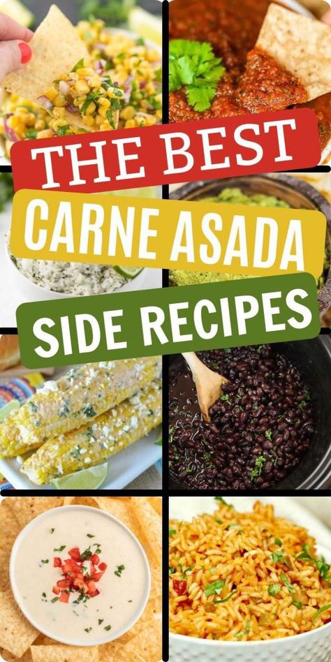 Sides For Fajitas, Side Dishes For Fajitas, Carne Asada Sides, Fajita Sides, Fajita Side Dishes, Easy Carne Asada, Beef Fajita Recipe, Grilled Chicken Fajitas, Chicken Fajitas Crockpot