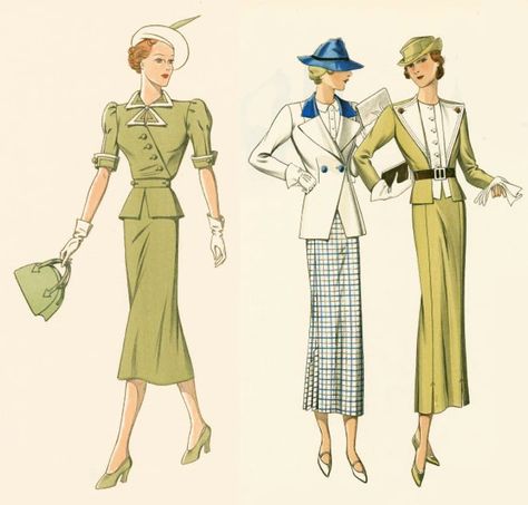 Compendium of Radness. A blog by Diana Moss about fashion, art, design & other cool things. 1930s Fashion Plates, 1930s Fashion Women, Vintage Fashion 1930s, 1930 Fashion, 1930's Fashion, Vogue Vintage, Patron Vintage, Sixth Form, 30s Fashion