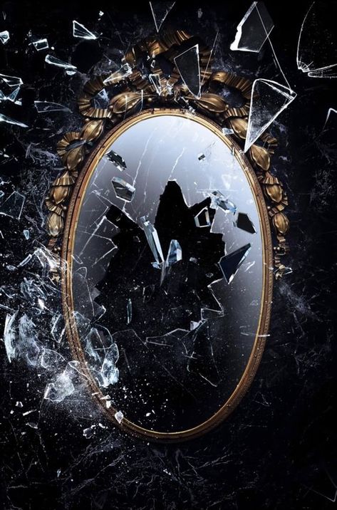 Mirror Realm Aesthetic, Shattered Mirror Aesthetic, Cracked Mirror Aesthetic, How To Draw A Mirror, Fear Of Mirrors, Wall Mirror Decor Ideas, Doomed Romance, Fantasy Mirror, Mirror Decoration Ideas