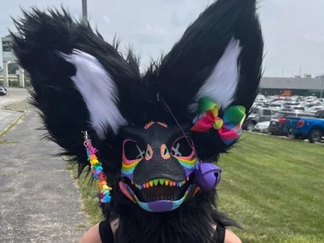 Dino Mask Inspiration, Fursuit Dino Mask, Rainbow Fursuit, Dino Mask Ideas Free To Use, Raptor Masks, Diy Fursuit, Dinomask Ideas, Dino Mask Ideas, Raptor Mask