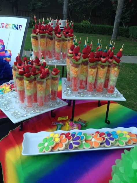 Fruit Cup For Party, Cup Fruit Ideas, Fancy Fruit Cups Ideas, Elegant Fruit Cups, Fruit In A Cup Party Ideas, Fruit Cups For Party Ideas, Fruit Decoration Ideas For Party, Fruit Cups For Party Bridal Showers, Fruit Treats For Party