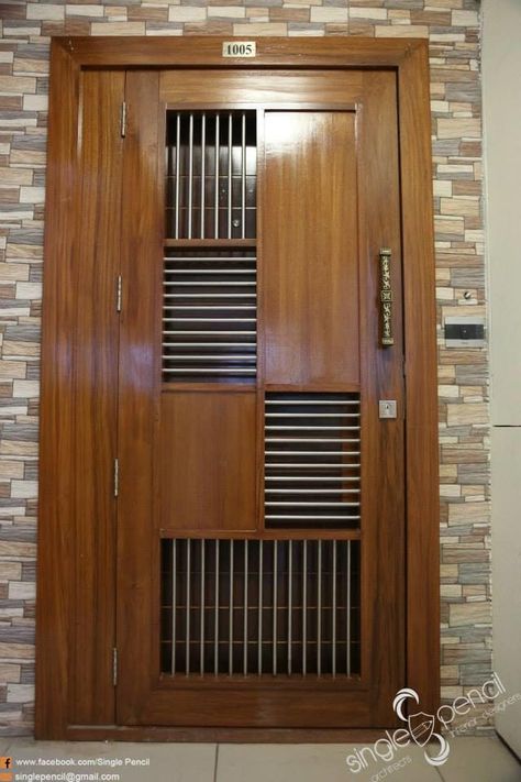 Main Door Design Entrance Indian With Grill, Metal Safety Door Design Entrance For Flat, Jaali Door Design Wooden Modern, Jaali Gate Design Wooden, Safty Door Wooden Design, Mesh Doors Design For Main Door, Grill Door Design Front Entry, Safety Door Design Entrance For Flat, Main Door Jali Design Entrance Modern