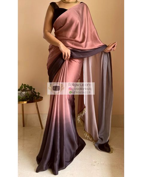 Satin Silk Saree For Farewell, Saree Blouse Combination Color Combos, Farewell Saree For Dark Skin Tone, Satin Saree Styling, Farewell Sarees For Brown Skin Tone, Sari For Farewell, Saree Farewell School Classy, Sarees For Farewell Party, Simple Sarees For Farewell