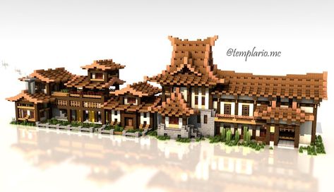 Minecraft Japanese Farmhouse, Minecraft Winery, Japanese Minecraft Builds, Minecraft Reference, Minecraft Japanese House, Minecraft Japanese, Minecraft City Buildings, Instagram Korean, Minecraft House Plans