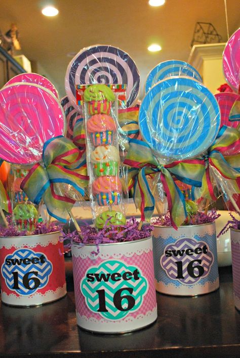 25 Sweet Sixteen Party Ideas For Girls Sweet 16 Candy, Sweet 16 Centerpieces, Sweet 16 Party Decorations, Candy Centerpieces, Sweet 16 Themes, Sweet 16 Decorations, Handmade Candy, Sweet 16 Gifts, Candyland Party