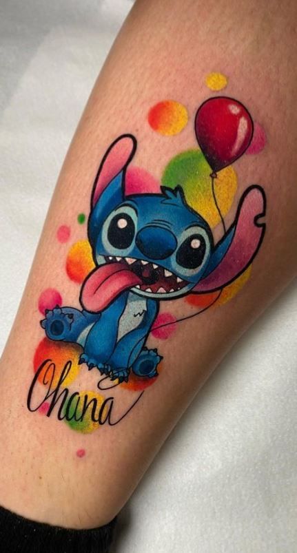 Ohana Tattoos, Cute Disney Tattoos, Disney Stitch Tattoo, Lilo And Stitch Tattoo, Disney Tattoos Small, Arm Tattoos For Guys Forearm, Ohana Tattoo, Disney Sleeve Tattoos, Ohana Family