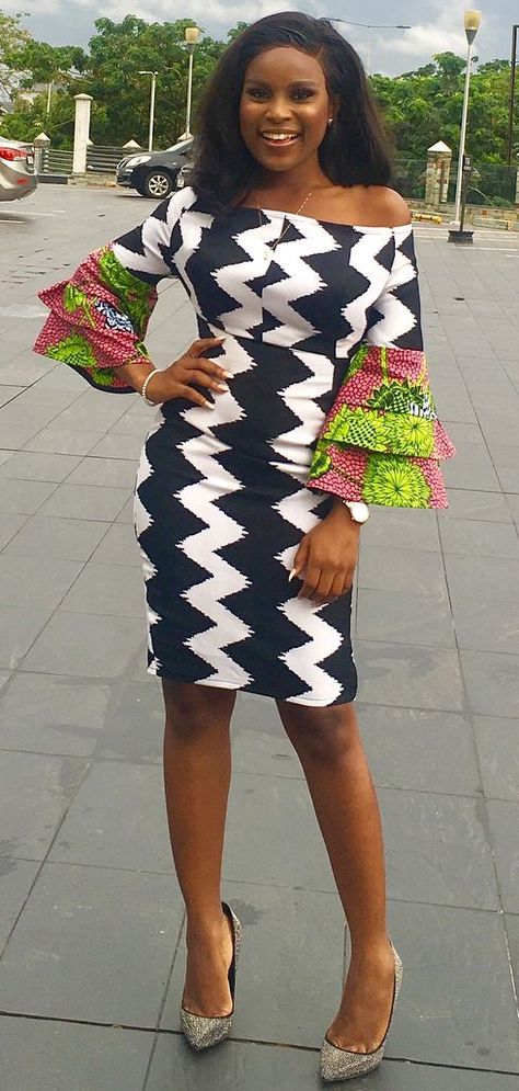 An excellent example of how to incorporate Ankara fabric into contemporary designs. The end result is an edgy but timeless look that is also statement-making. Ghanaian Dresses, Berla Mundi, African Chic, Nigerian Fashion, Ankara Dress Styles, Ghanaian Fashion, Best African Dresses, African Fashion Modern, African Traditional Dresses