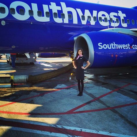 Southwest Airlines stewardess crewfie @erie_ell Southwest Flight Attendant, Southwest Airlines Flight Attendant, Aircraft Engine, Southwest Airlines, Flight Crew, Flight Attendants, 2023 Vision, Flight Attendant, New Job