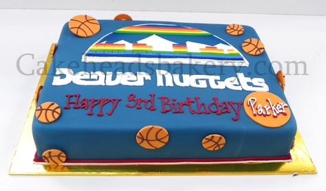 Parker's Denver Nugget's Cake Denver Nuggets Cake, Denver Nuggets, 4th Birthday Parties, 4th Birthday, 3rd Birthday, Sweet 16, Amazing Cakes, Kids Birthday, Denver