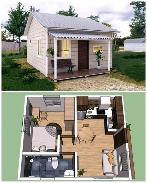 Tiny Home In Backyard, Tiny Shed House, Flat Pack Homes, Kitchen Furniture Diy, Small Barn House, Farm Style House, Diy Tiny House, Shed To Tiny House, Sims 4 House Building