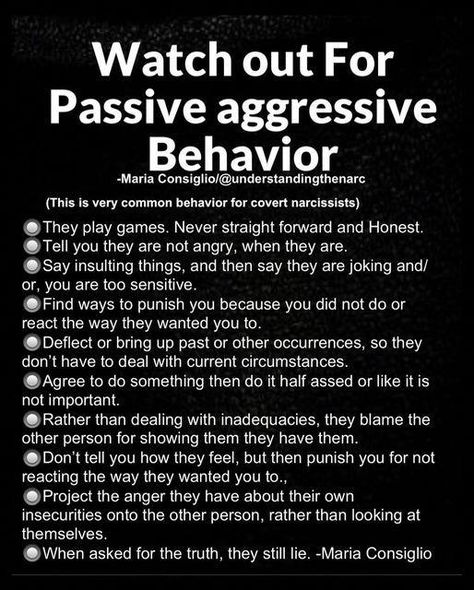 Maria Consiglio, Passive Aggressive Behavior, Narcissism Quotes, Narcissism Relationships, Narcissistic Behavior, Passive Aggressive, Feelings And Emotions, Mental And Emotional Health, Psychology Facts