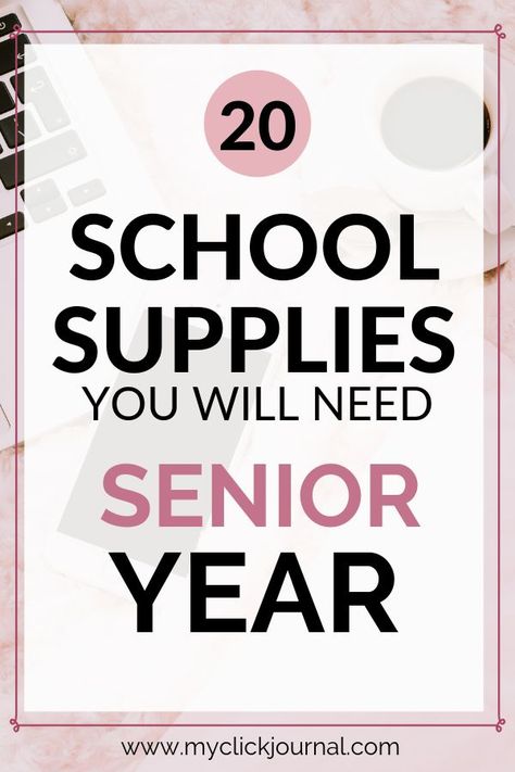 Here are my favorite school supplies you need for senior year! Cute school supplies for seniors for going back to school 2019 #senioryear #schoolsupplies #highschool Senior Year School Supplies, Senior Year Essentials, High School Supply List, Senior Year Checklist, High School Supplies, High School Scholarships, Back To School List, School Supplies Highschool, School Scholarship