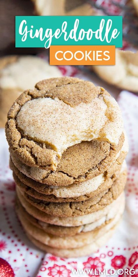 Gingerdoodles Cookies Recipe, Gingerdoodle Cookies, Ginger Snickerdoodle Cookies, Ginger Snap Desserts, Ginger Doodle Cookies, Sourdough Gingersnap Cookies, Ginger Doodle Cookies Recipe, Ginger Doodles Cookies, Best Ginger Snap Cookies