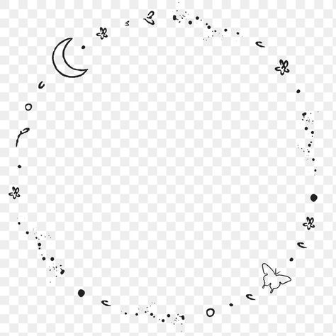 Circle Frame Aesthetic, Cute Transparent Png, Circle Frame Design, Line Art Frame, Character Sheet Writing, Maths Project, Tumblr Transparents, About Moon, Star Circle