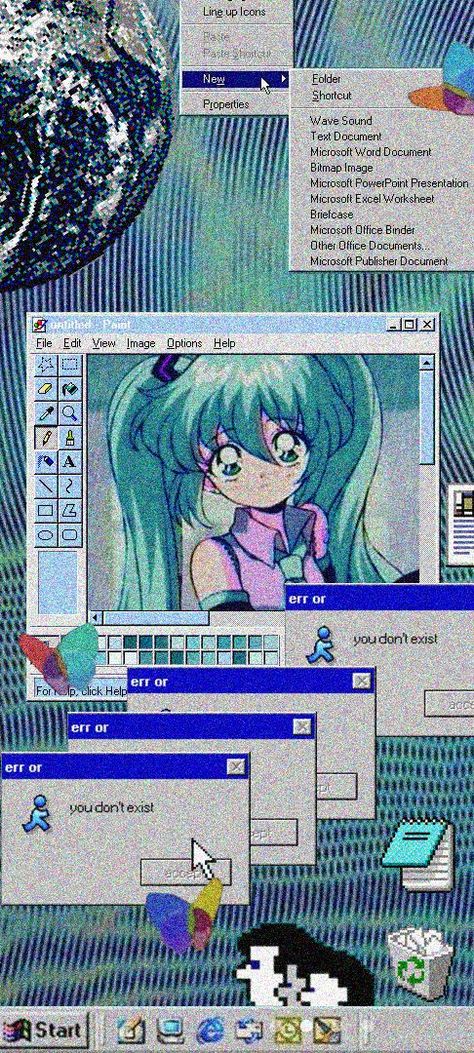 Hatsune Miku Wallpaper Windows XP Windows Paint Aesthetic, Windows Old Wallpaper, 2000 Internet Aesthetic, Hatsune Miku Computer Wallpaper, Animecore Webcore Wallpaper, Windows Xp Aesthetic Wallpaper, Miku Phone Wallpaper, Hatsune Miku Background, Windows Xp Aesthetic