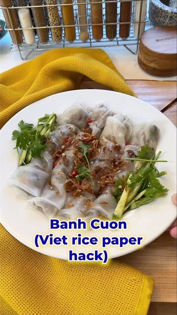 Steamed Rice Paper Rolls, Rice Spring Roll Wrapper Recipes, Rice Paper Hacks, Banh Cuon Recipe, Banh Cuon, Vietnamese Rice Paper Rolls, Vietnamese Rice Paper, Vietnamese Summer Rolls, Rice Paper Recipes