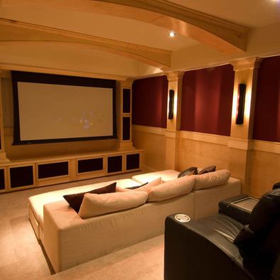 theater room in basement. super cool stadium seating Home Theatre Room Ideas, Framing A Basement, Sala Cinema, Theater Room Decor, Living Room Home Theater, Basement Home Theater, Home Theater Room Design, Theater Rooms, Theater Room Design