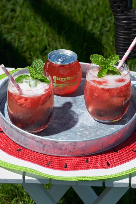 This is a sweet, refreshing cocktail you can sip with your pinky out! Watermelon Cocktail Recipes, Pickle Juice Uses, Prosecco Punch, Watermelon Cocktail, Candy Drinks, Yummy Alcoholic Drinks, Refreshing Cocktail, Mixed Drinks Recipes, Cocktail Drinks Recipes