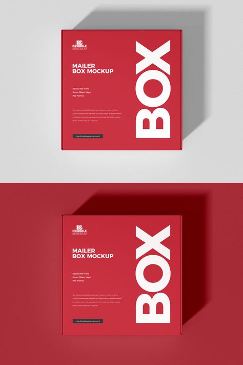 Free Square Mailing Box Mockup - Free Mockup Zone Minimalist Box Packaging, Red Box Packaging Design, Mailer Box Design, Free Wood Texture, Mailer Box Packaging, Coffee Creative, Red Packaging, Barber Logo, Business Card Psd