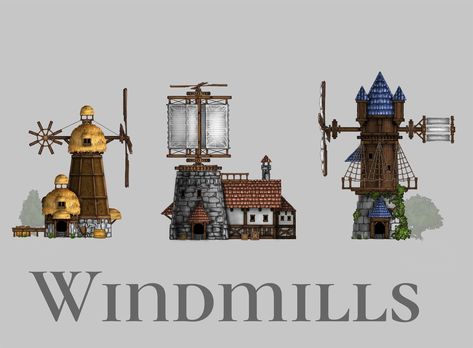 Windmills | Inkarnate - Create Fantasy Maps Online Windmill Fantasy Art, Fantasy Windmill, Inkarnate Maps, Windmill House, Fantasy Concept, Fantasy Maps, World Maps, Fantasy House, Fantasy Map