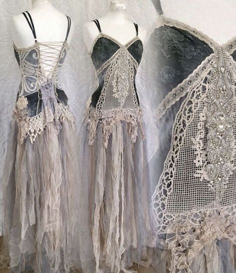 Fairycore Dresses, Grunge Fairycore, Fairy Clothes, Mode Boho, Dress Silver, Dress Crochet, Fairytale Dress, And Dresses, Fantasy Fashion