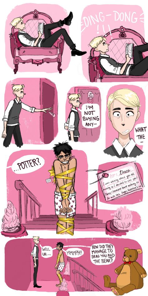 Drarry Valentine favorite part = "Pansy and Hermoine have nothing to do with this" Fanfiction Recommendations, Hp Ships, Glume Harry Potter, Harry Draco, Gay Harry Potter, Desenhos Harry Potter, Harry Potter Comics, Draco Harry Potter, Harry Potter Draco Malfoy