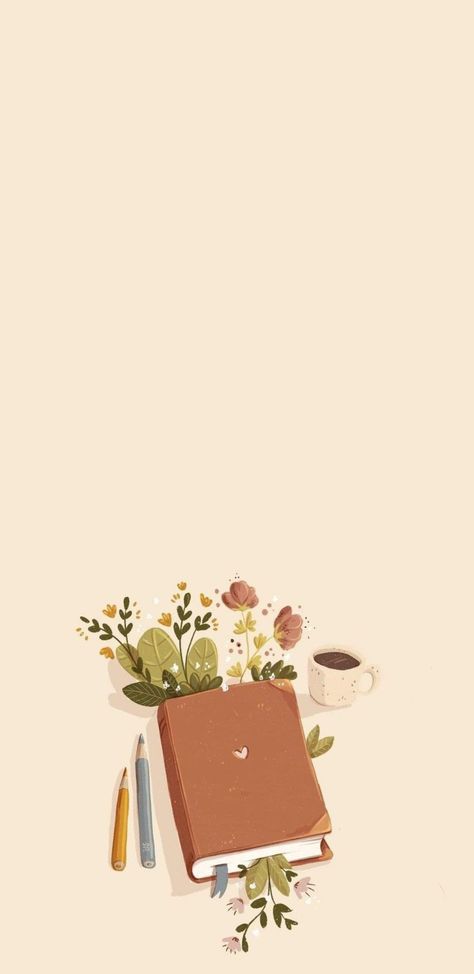 Books And Flowers Aesthetic Wallpaper, Book Aesthetic Homescreen, Study Books Wallpaper, Book Background Wallpapers Aesthetic, Teacher Screen Savers, Design Diary Ideas, Ipad Wallpaper Aesthetic Books, Book Quote Background, Just One More Chapter Wallpaper