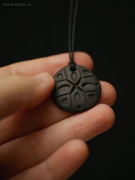 Polymer Clay Necklace Pendant, Goblin Aesthetic, Clay Necklace Pendant, Folk Art Patterns, Aesthetic Clay, Viking Medieval, Necklaces Beads, Pagan Crafts, Earthenware Ceramics