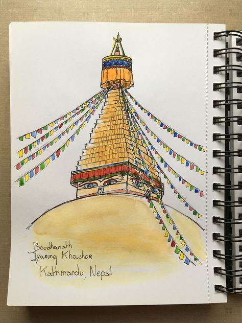 My Country My Pride Nepal Drawing, Indian Heritage Paintings Easy, Nepal Temple Drawing, Nepali Drawing, Stupa Drawing, Nepal Sketch, Nepal Drawing, Nepal Painting, Nepal Flag