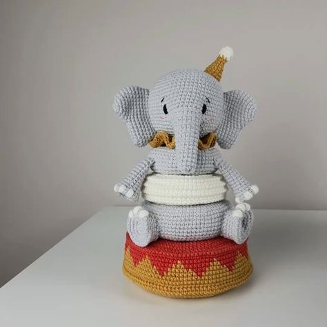 Elephant Crochet Pattern, Toy Elephant, Activity Cube, Elephant Toy, 4 Ply Yarn, Crochet Baby Toys, Crochet Elephant, Haken Baby, Stacking Toys