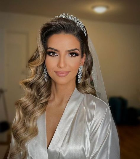 2024 Wedding Hairstyles 16 Ideas: Bridal Beauty Unveiled Hair And Makeup Bride, Bridal Tiara With Veil Hair Down, Wedding Hair With Crown Tiaras, Bridal Hair Down With Crown, Bridal Hair With Veil And Tiara, Wedding Hairstyles For Long Hair With Crown, Bridal Headpieces Hair Down, Bride Hair With Tiara, Wedding Hair Tiara And Veil