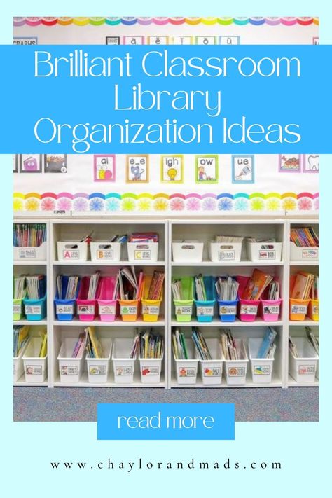 The best classroom library ideas including ideas for organization, and décor that you'll want to copy this year! Preschool Book Organization, 3rd Grade Classroom Library Organization, Classroom Library Organization 2nd Grade, Preschool Library Ideas, Classroom Library Set Up, Classroom Book Storage, Classroom Library Ideas, Classroom Book Clubs, Kindergarten Library