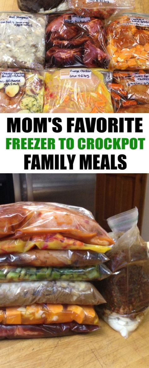 Crockpot Family Meals: Prepare 30 freezer to crockpot meals in 3 hours or 10 meals in 1 hour. Quick and easy dump and go dinners for the week. Crockpot Family Meals, Freezer To Crockpot Meals, Family Meals Crockpot, Crockpot Freezer Meals, Freezer Dinners, Slow Cooker Freezer Meals, Freezer Friendly Meals, Freezable Meals, Freezer Meal Planning